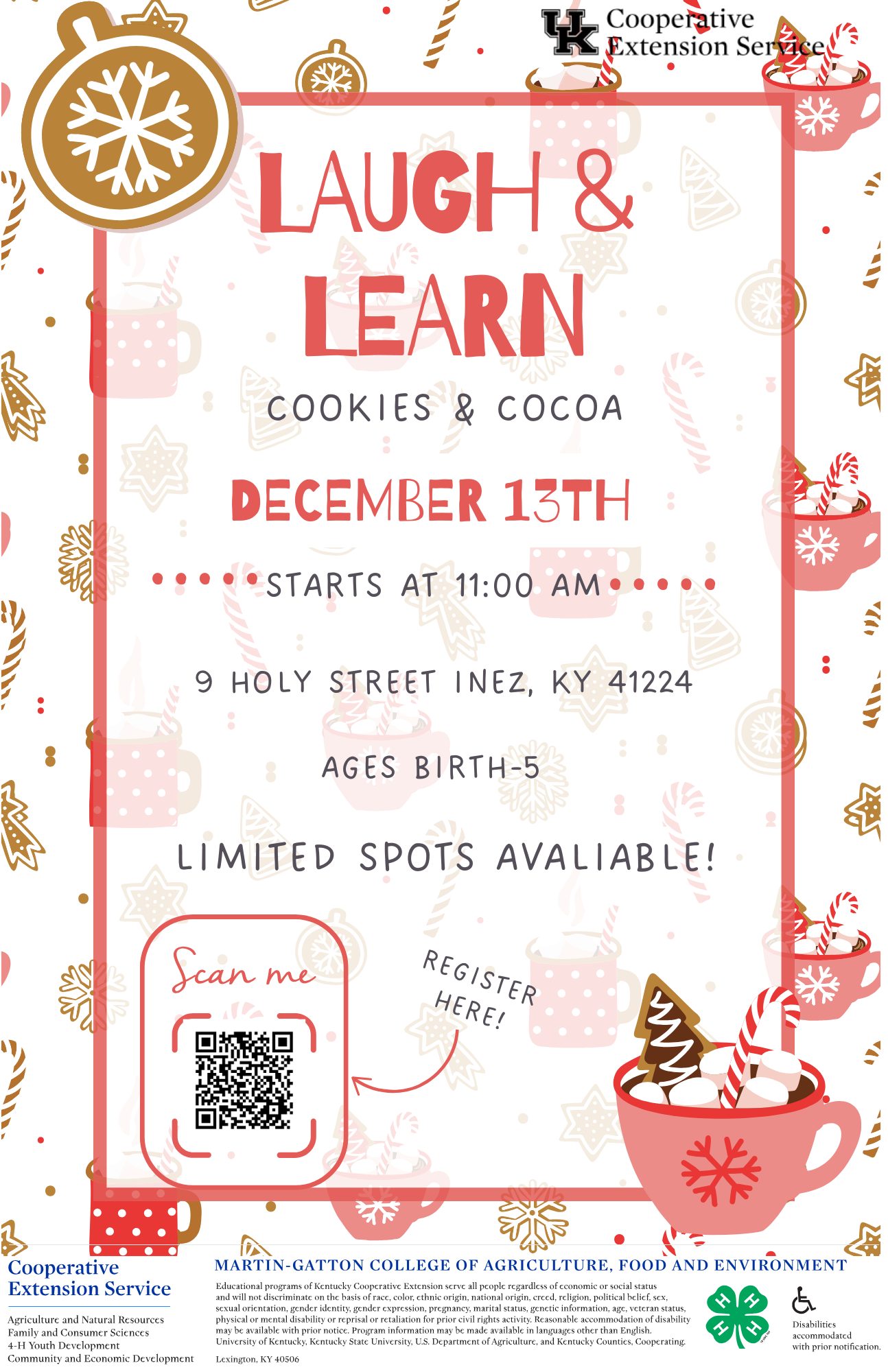 gingerbread and hot coccoa christmas paper flyer