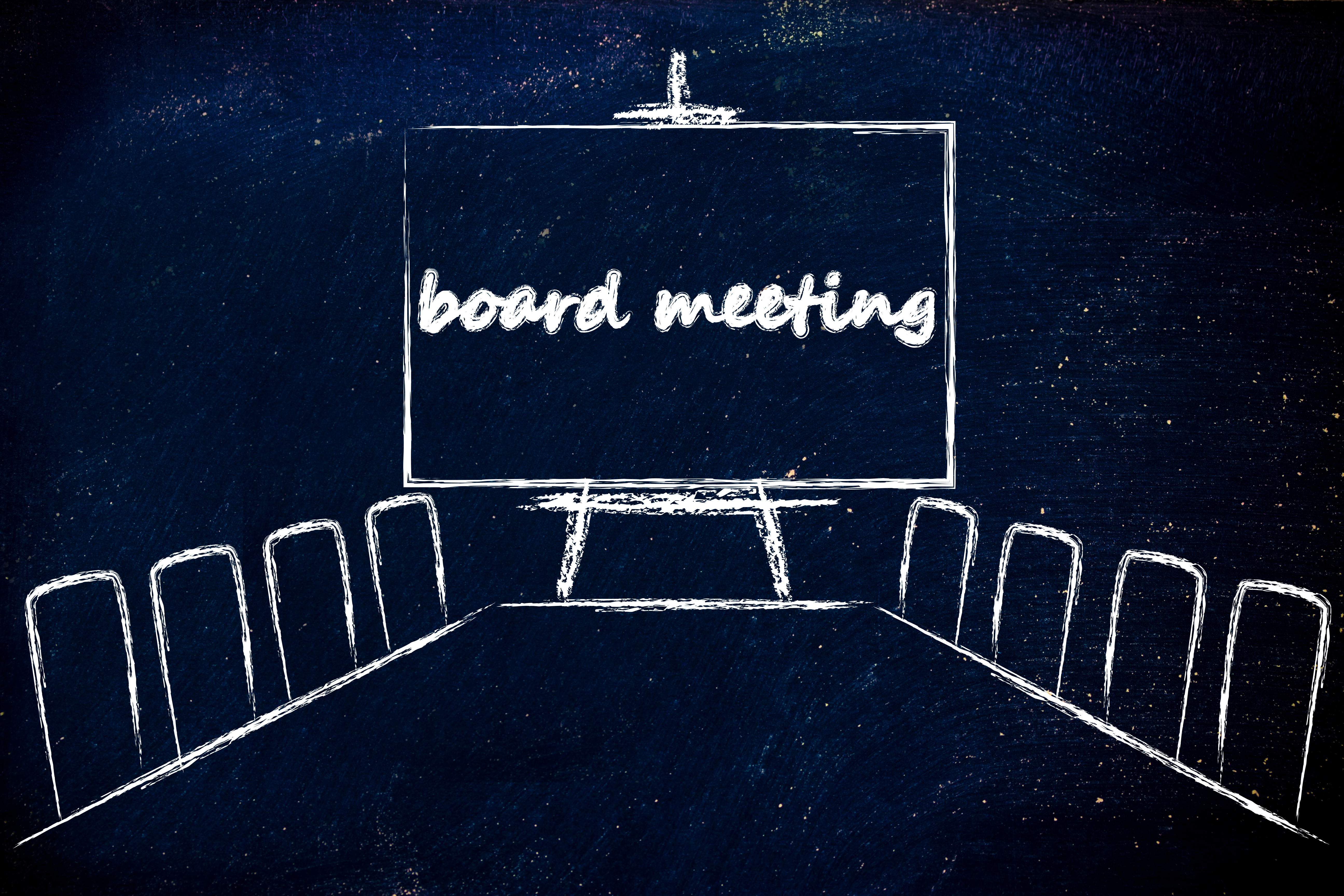 board meeting at table