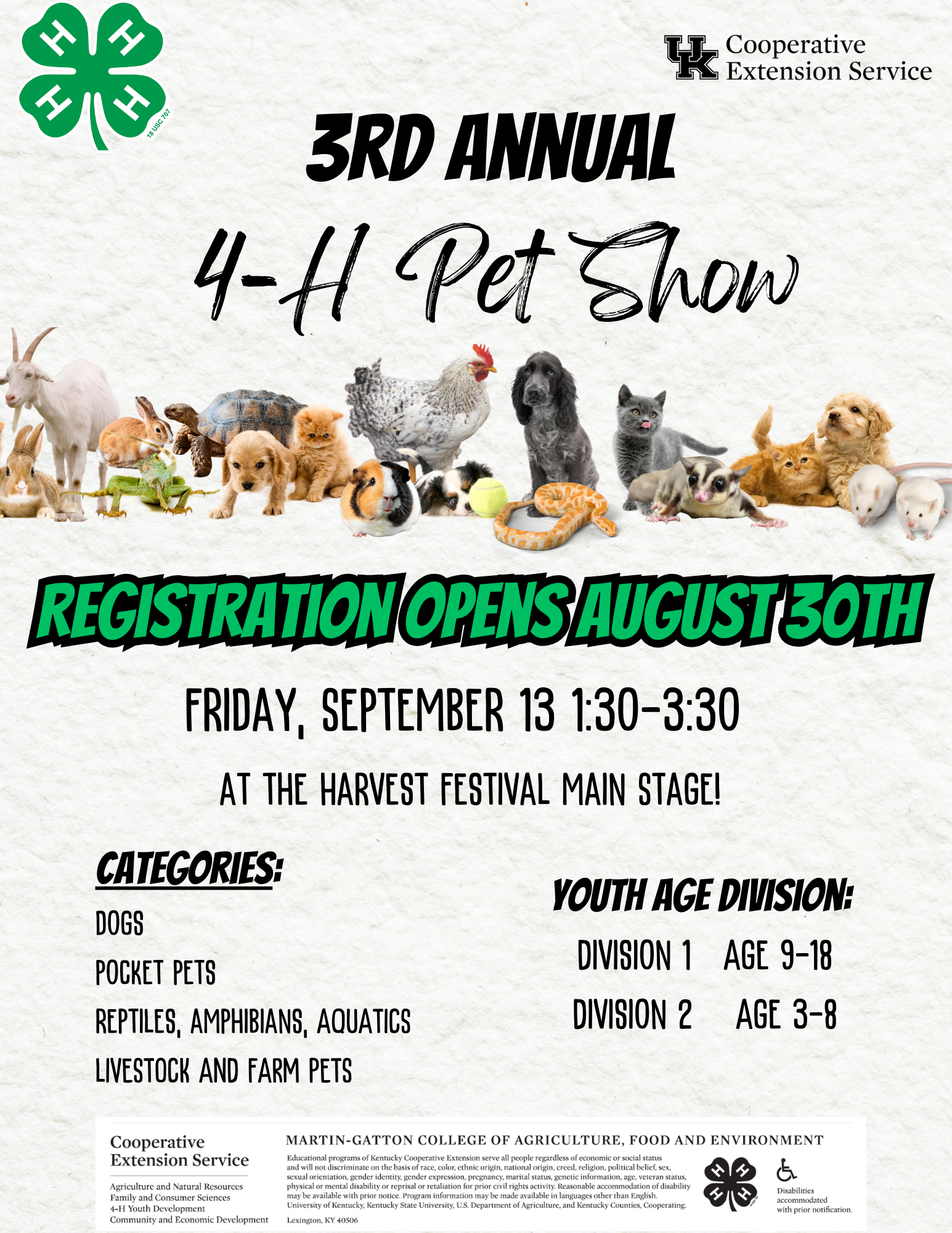 4-H Pet Show Flyer