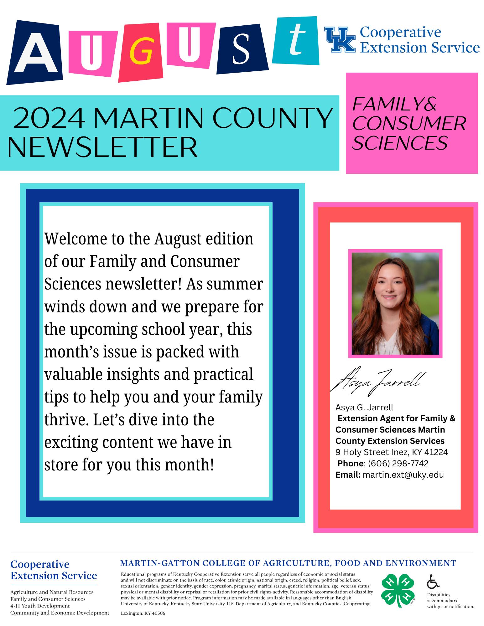 august 2024 family and consumer sciences newletter