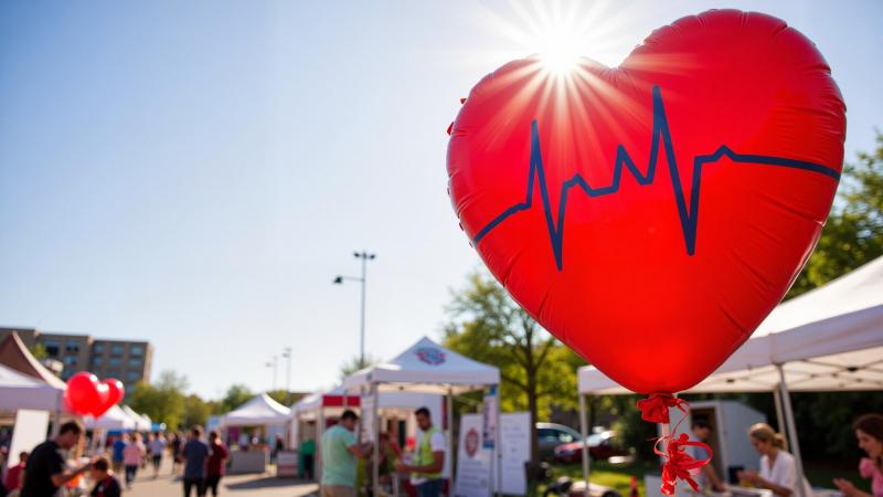health fair with balloon